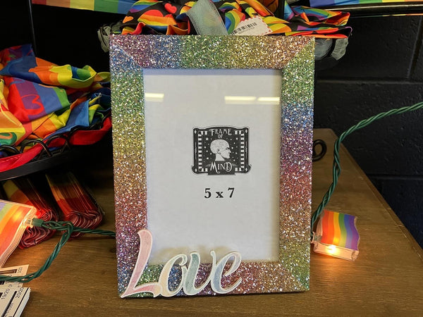 4x6 Love Glitter Rainbow Frame