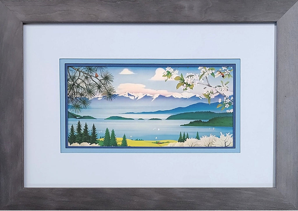 Framed flathead cherries postcard