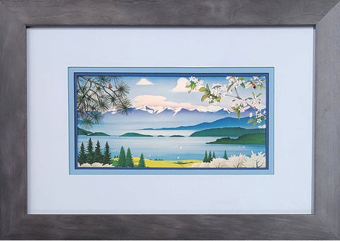 Framed flathead cherries postcard