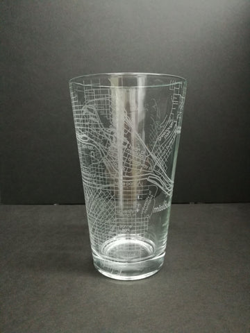 Missoula Map Pint Glass