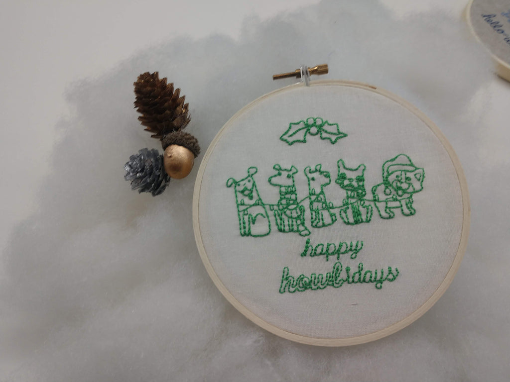 Happy Howlidays Hoop Art