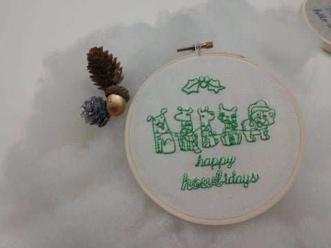 Happy Howlidays Hoop Art