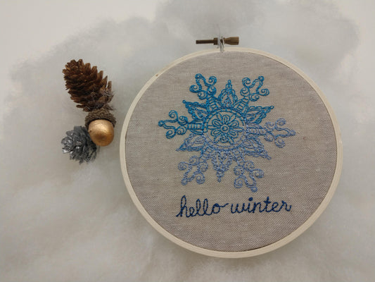 Hello Winter Hoop Art