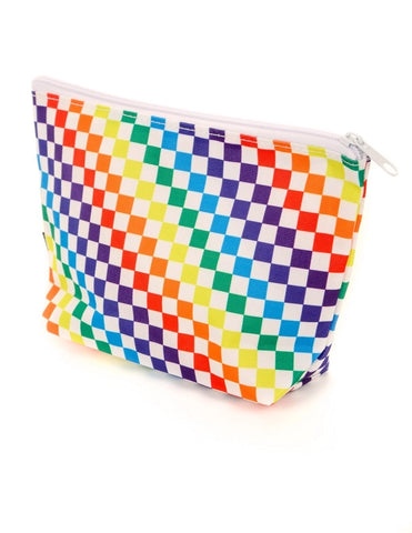 Pencil Case Pen Pouch | Zip Pouch | Pride Indy Rainbow Check