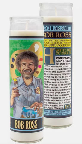 Bob Ross Secular Saint Candle