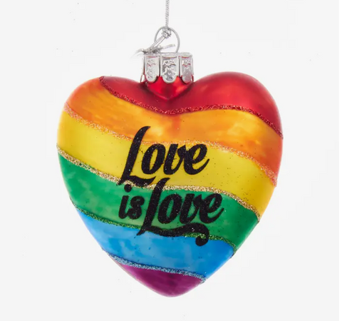 Noble Gems Glass "Love Is Love" Ornament