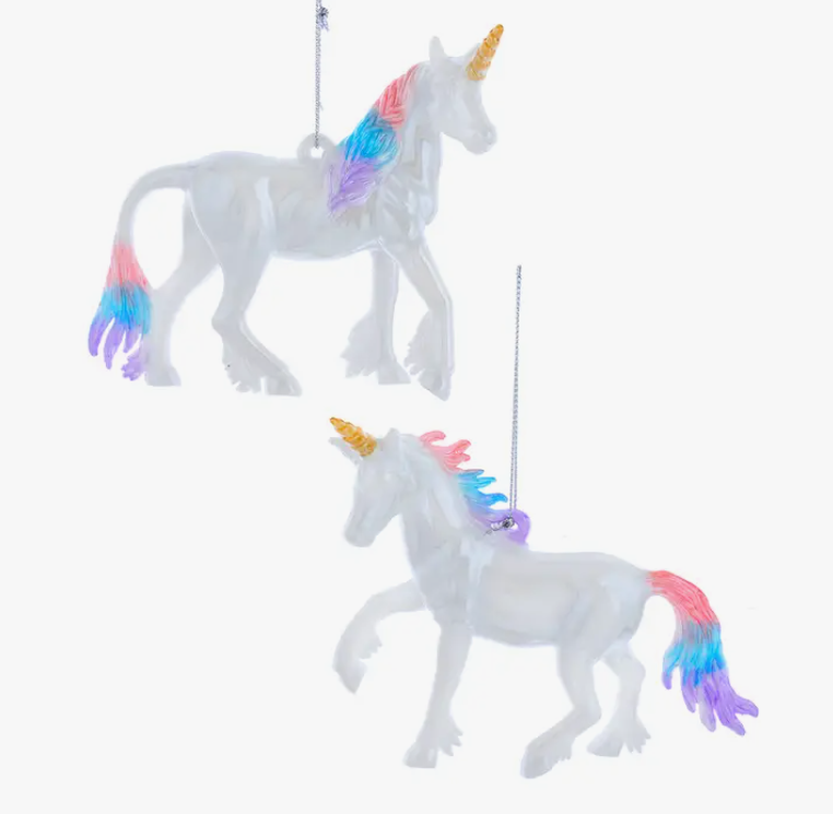 WHITE & PASTEL UNICORN ORNAMENT