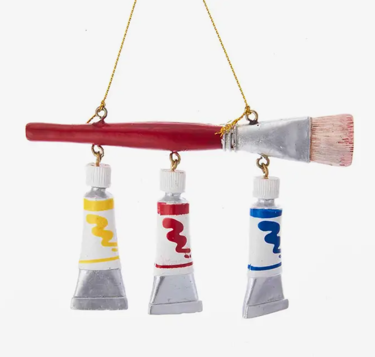 Paint Brush W/Paint Tubes Ornament