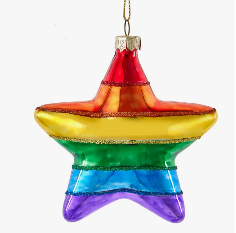 Pride Glass Star Ornament