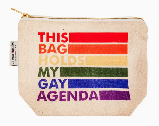 My Gay Agenda Pride Pouch | Zip Pouch | Pride Rainbow Stripe