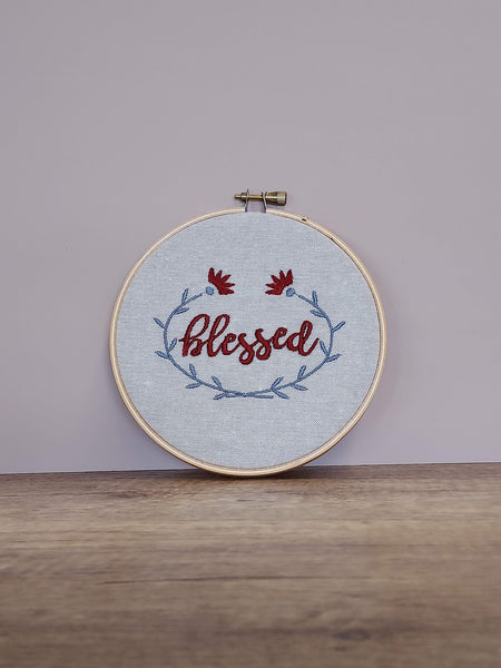 Blessed Embroidered Hoop Art