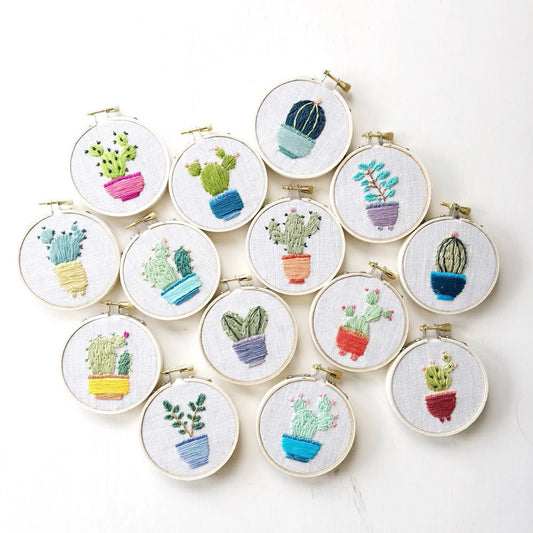 Little Succulent Hoop Art