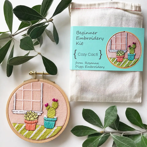 Cozy Cacti -  Diy Embroidery Kit