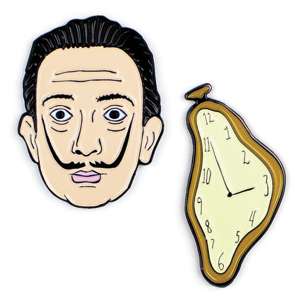 Salvador Dali and Watch Enamel Pin