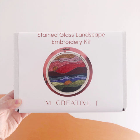 Stained Glass Landscape -  Diy Embroidery Kit