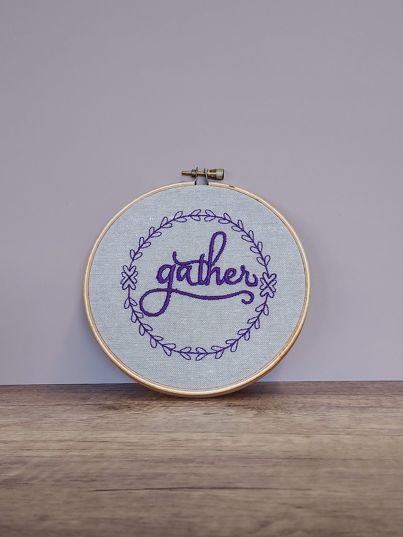 Gather Embroidered Hoop Art