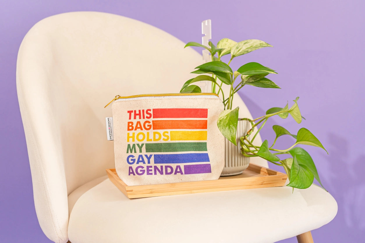 My Gay Agenda Pride Pouch | Zip Pouch | Pride Rainbow Stripe