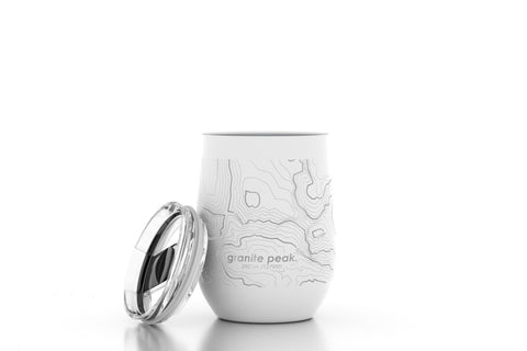 Granite Peak Topo map Insulated Wine Tumbler