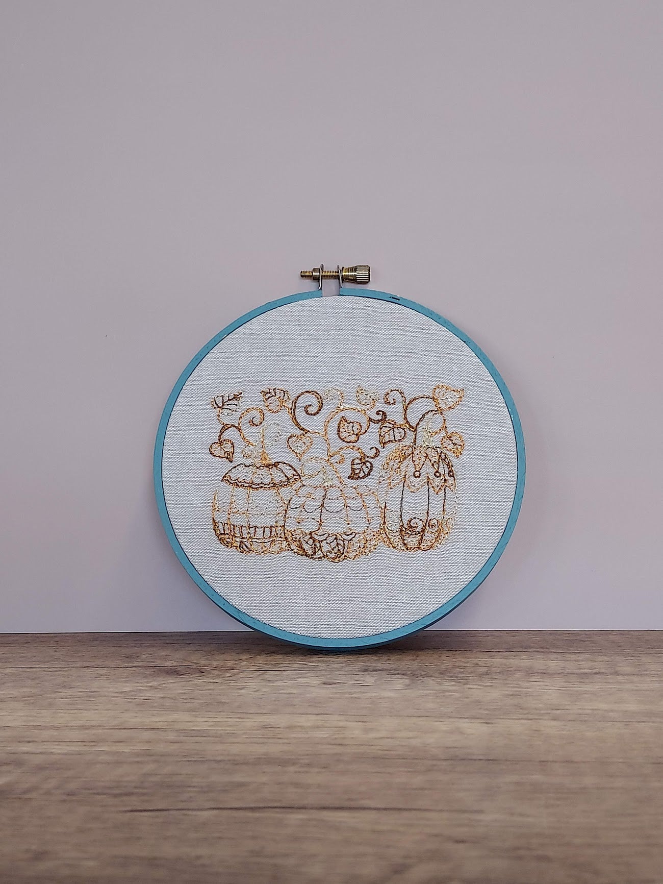 Lace Pumpkins Embroidered Hoop Art