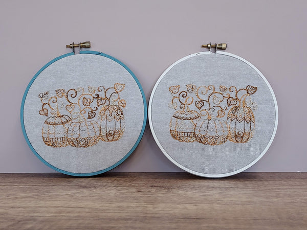 Pumpkins Embroidered Hoop Art