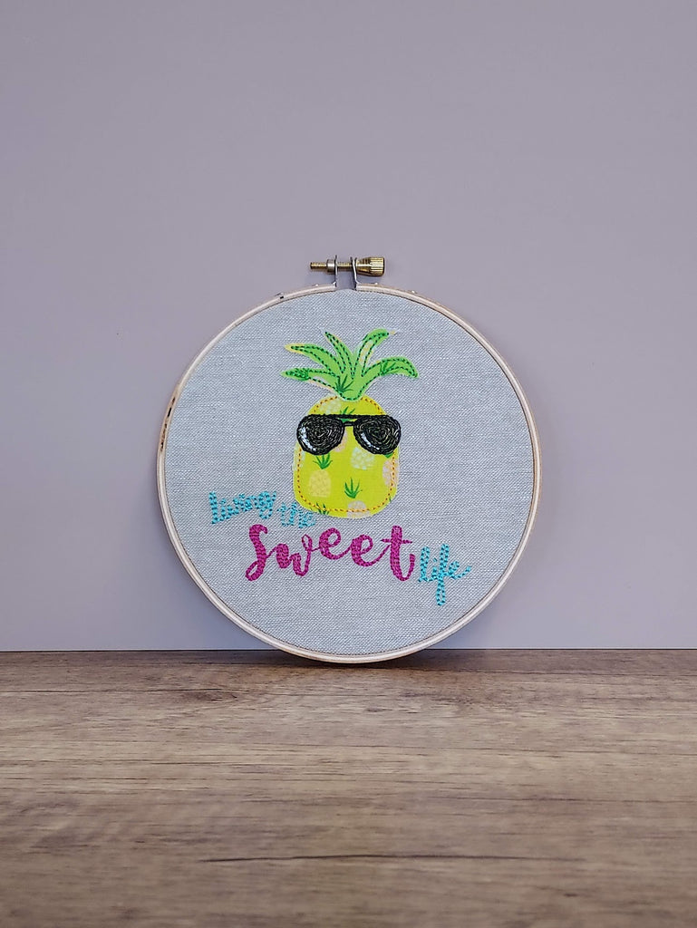 Living the Sweet Life Embroidered Hoop Art