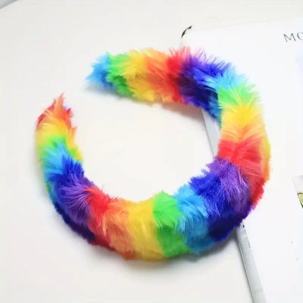 Rainbow Color Plush Headband