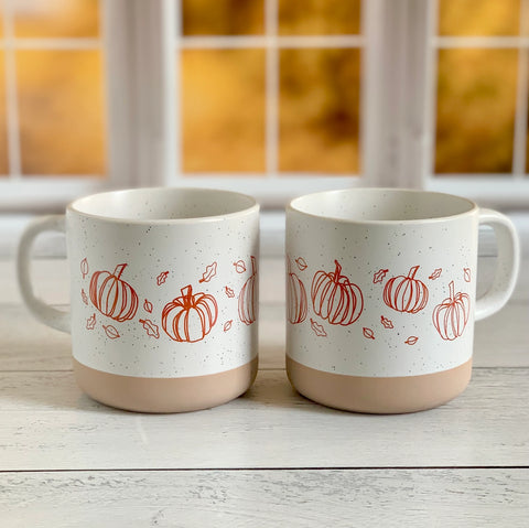 Pumpkin and Leaves Mug