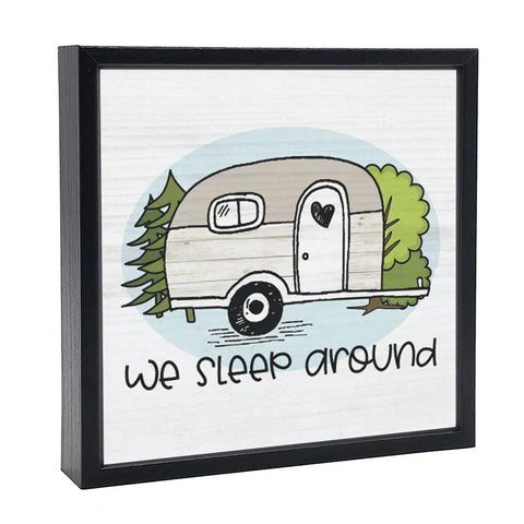 Sleep Around Wood Sign