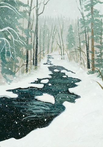 Snowfall on Rattlesnake Creek - Note card