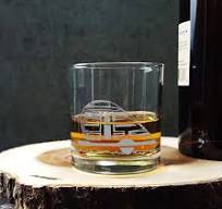 Teardrop Trailer Etched Whiskey Glass