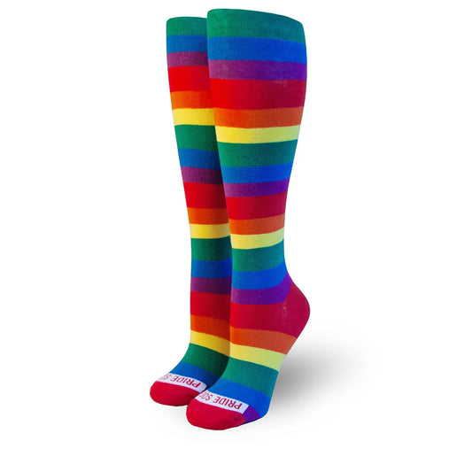 Thigh High Unisex Socks- Rainbow Rising