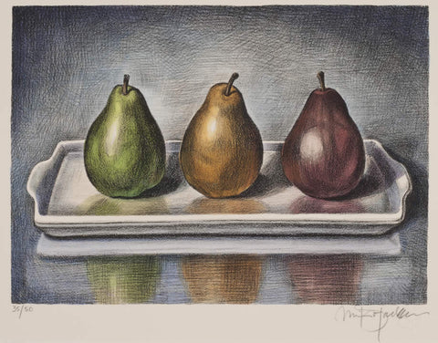 Three Pears - Hand Colored
