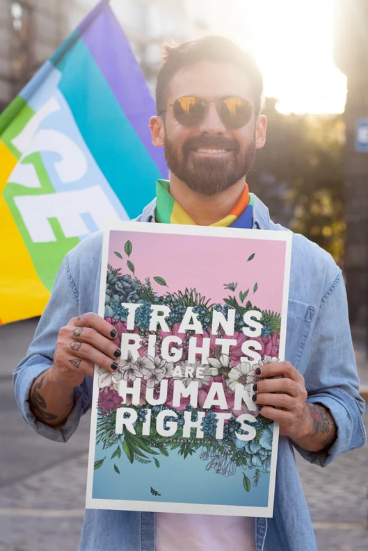 Trans Rights Are Human Rights Poster (12x18 Wall Art)