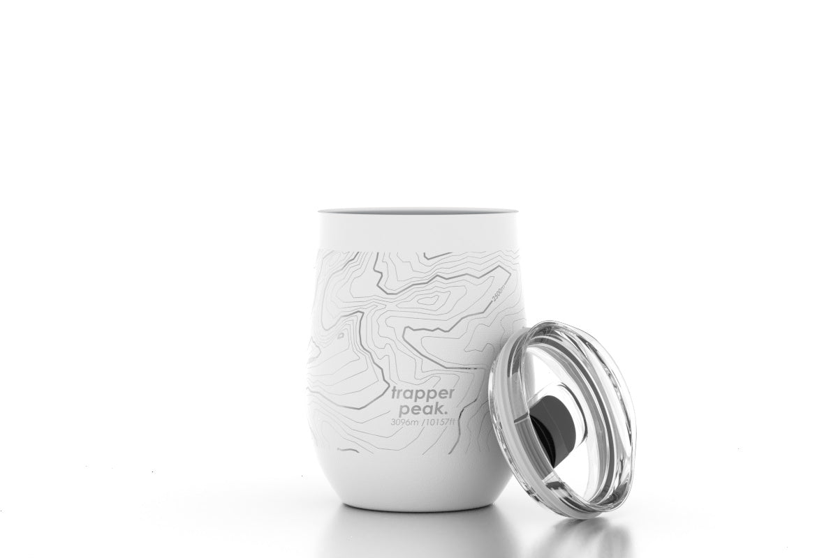 Trapper Peak Topo map Insulated Wine Tumbler