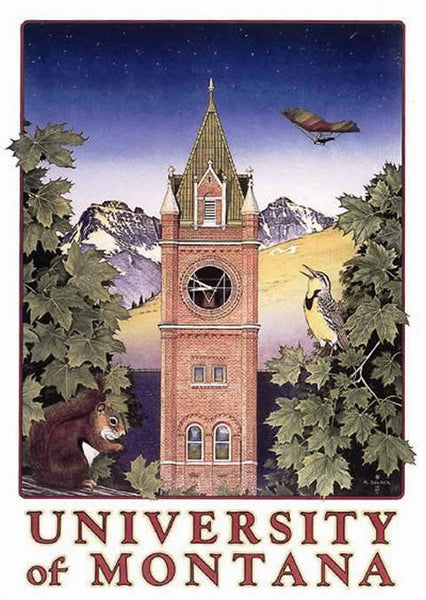 Framed University of Montana Note Card