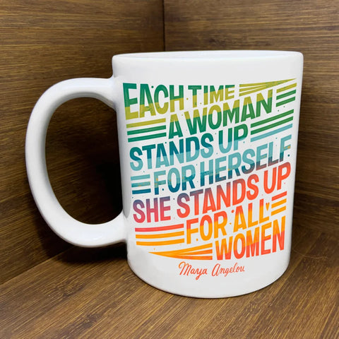 A Woman Stands Up Mug