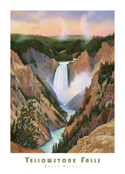 Framed Yellowstone Falls Poster