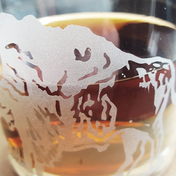 Bison American Buffalo Etched Whiskey Glass
