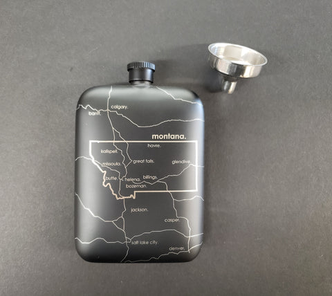 Missoula Map Pocket Flask