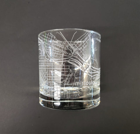Missoula Map Whiskey Glass