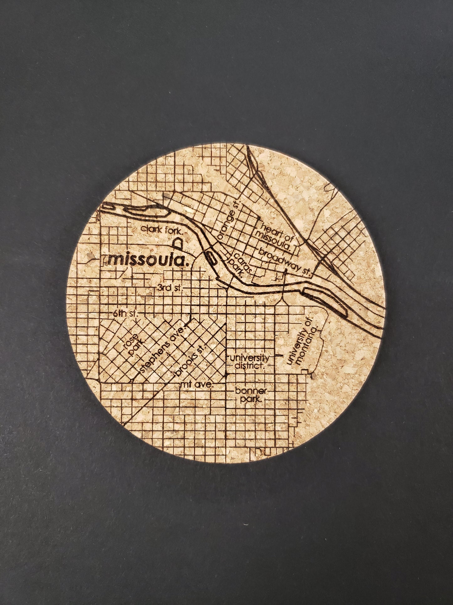 Map Cork Coasters