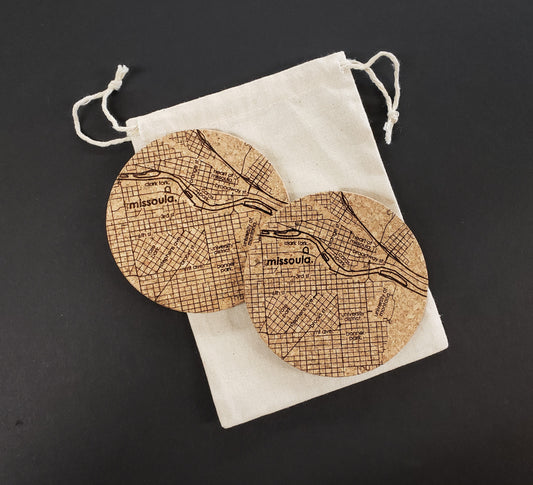 Map Cork Coasters