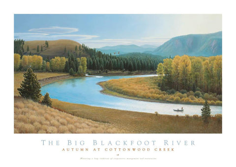 Big Blackfoot River Autumn on Cottonwood Creek - Signed