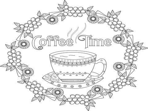 Coloring Greeting Cards- coffee time