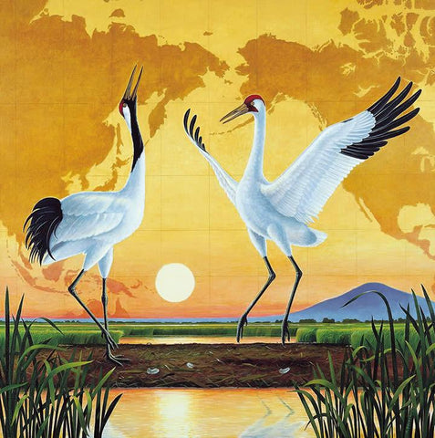 Dancing Cranes - Note card