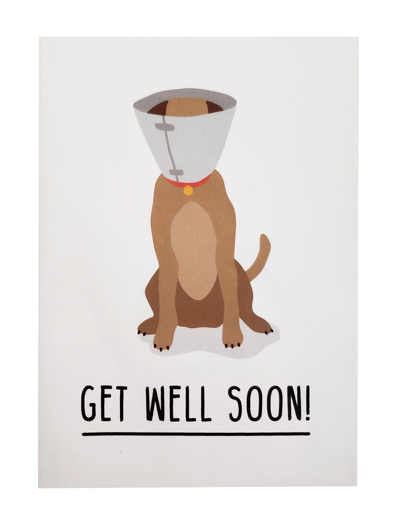 Get Well Card dog cone