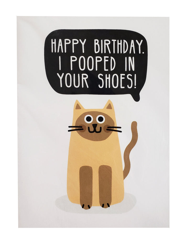 Birthday Card pooped in shoes