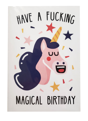 Birthday Card Magical Unicorn