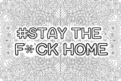 Coloring Greeting Cards-stay the f' home