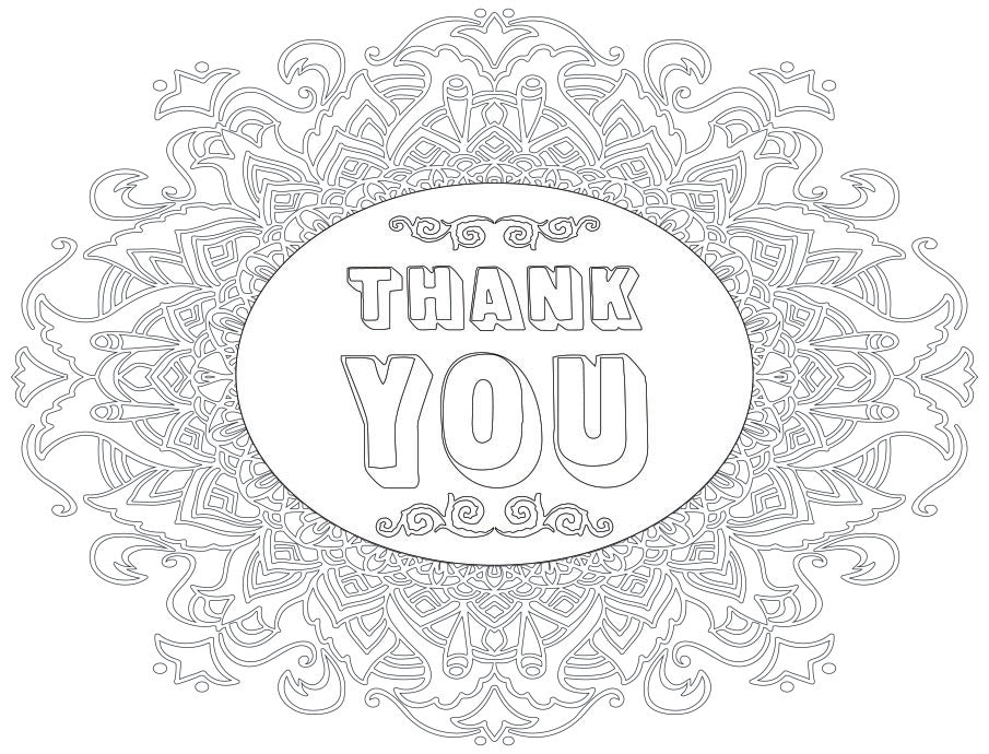 Coloring Greeting Cards- thank you 2